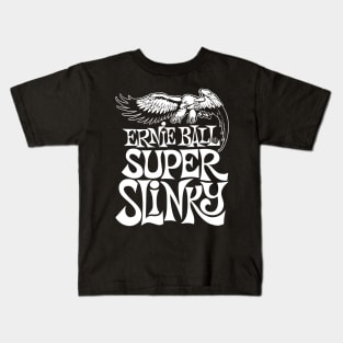 Slinky Strings In White Print Kids T-Shirt